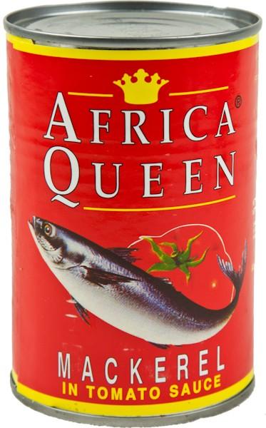 African Queen Mackerel in Tomato Sauce 425g – Canned Fish, Ready-to-Eat Seafood.
