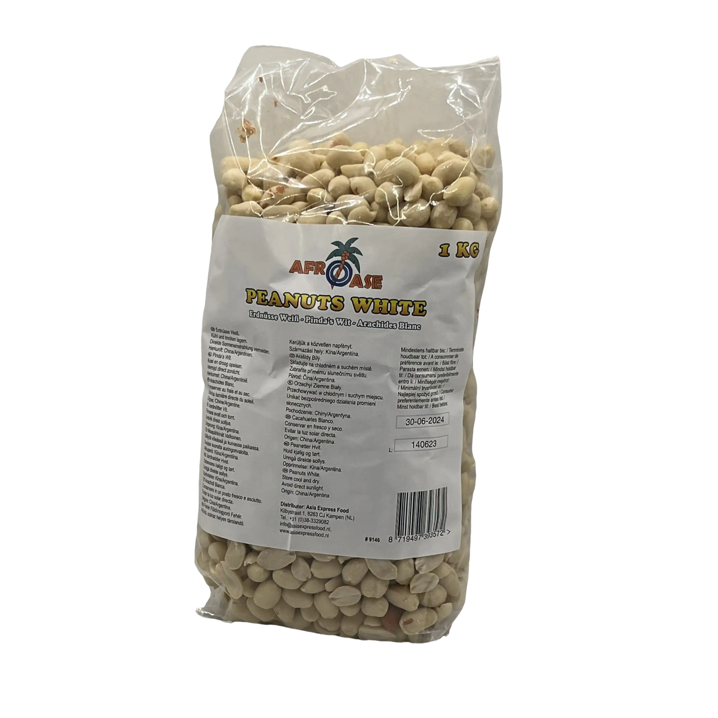 Afroase White Peanuts 1kg – raw unroasted groundnuts in bulk pack