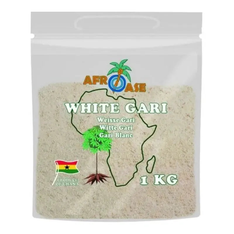 Afroase white gari 1kg bag – traditional West African cassava product"