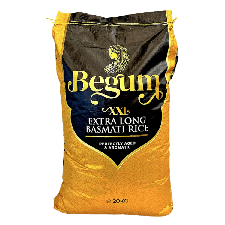 Begum Basmati Reis Extra Lang 20kg – Premium Long-Grain Basmati Rice for Fluffy & Aromatic Dishes