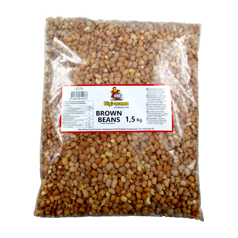 Brown beans Bigi Mama brand 1.5 kg bag – Nigerian brown beans in sealed packaging
