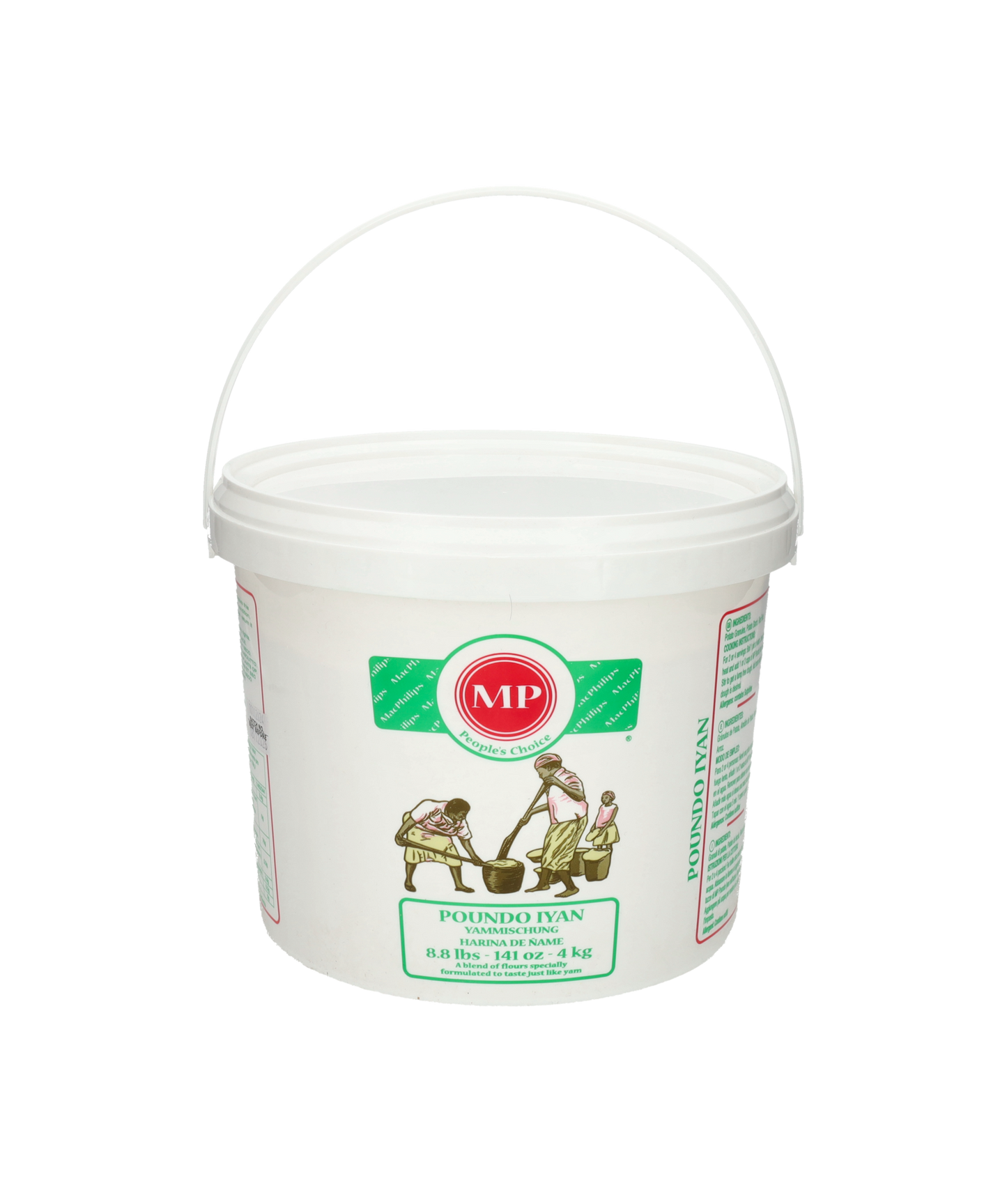 4kg MP Poundo Iyan in resealable bucket – smooth yam flour for egusi and vegetable soup