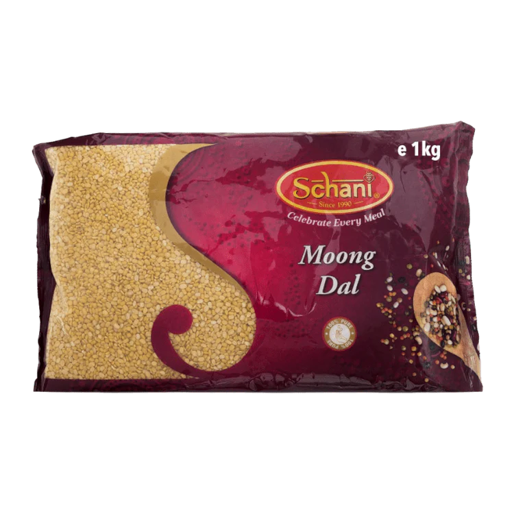 Schani Halbe Geschälte Mungbohnen (Moong Dal) 1kg – Split Yellow Lentils for Indian Cooking