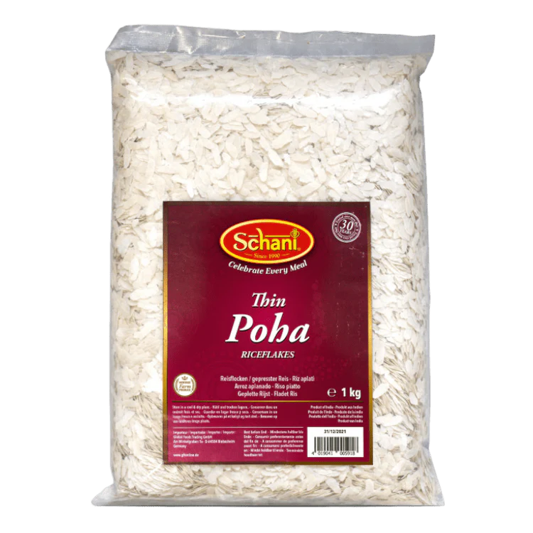Schani 1kg Thin Rice Flakes Poha – Flattened rice for Indian breakfast and snacks