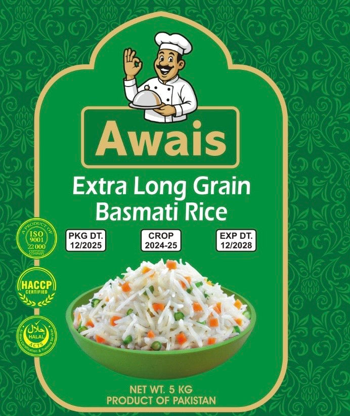 Awais Extra Long Basmati Rice(1121) - 5kg