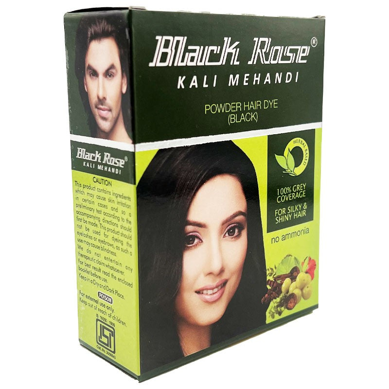 Black Rose Kali Mehandi Powder Hair Dye (Black) 50g