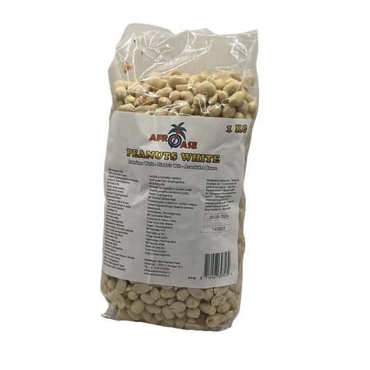 Afroase White Peanuts 1kg – raw unroasted groundnuts in bulk pack