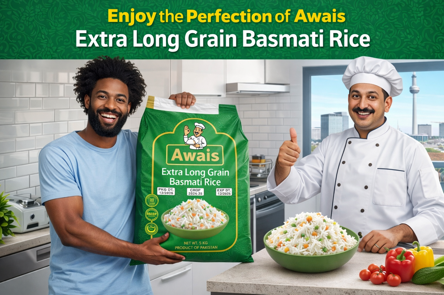 Awais Extra Long Basmati Rice(1121) - 5kg