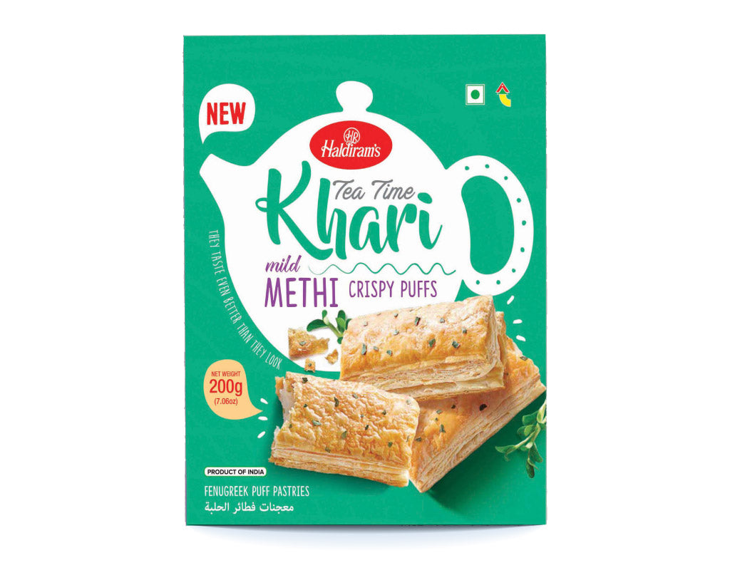 Haldiram's - 200g Tea Time Khari Mild Methi Crispy Puffs