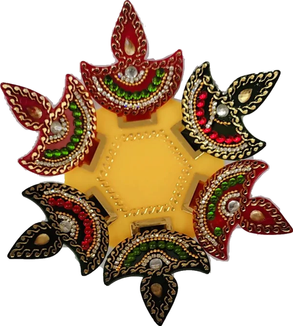 Acrylic Rangoli diya stend