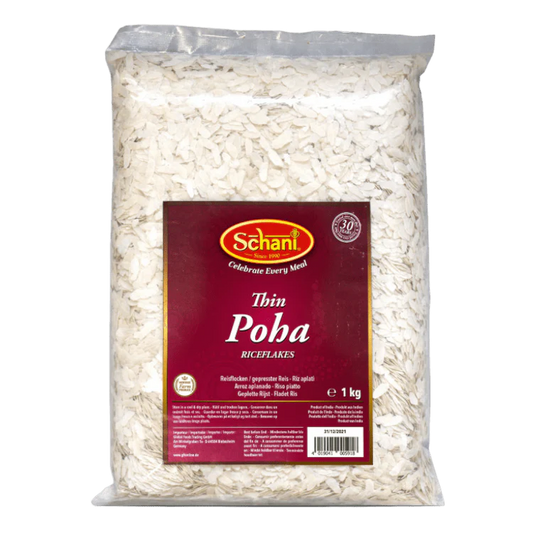 Schani 1kg Thin Rice Flakes Poha – Flattened rice for Indian breakfast and snacks