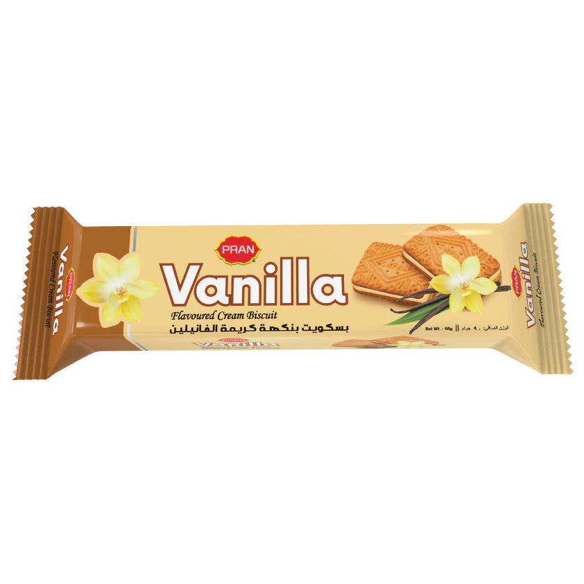 PRAN Flavoured Cream Biscuit - Coconut/Vanilla (90g)